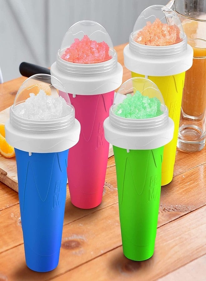 AISBUGUR Reusable Quick Frozen Magic Slushy Maker Cup with Lid Spoon for Home DIY Smoothie Ice Cream Shakes Children Kids Food Grade Silicone - Image 4